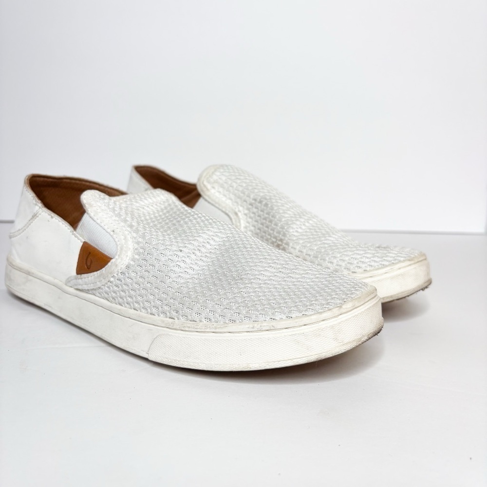 Olukai Pehuea White Slip-On Women’s Shoes Sneakers Size 8.5
